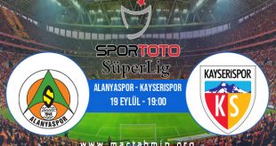 Alanyaspor - Kayserispor İddaa Analizi ve Tahmini 19 Eylül 2020