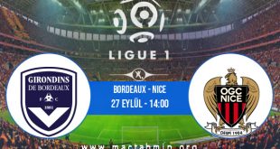 Bordeaux - Nice İddaa Analizi ve Tahmini 27 Eylül 2020