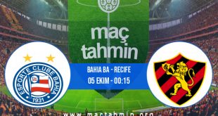 Bahia BA - Recife İddaa Analizi ve Tahmini 05 Ekim 2020