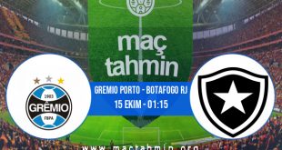 Gremio Porto - Botafogo RJ İddaa Analizi ve Tahmini 15 Ekim 2020