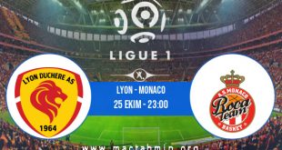 Lyon - Monaco İddaa Analizi ve Tahmini 25 Ekim 2020