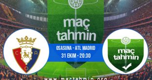 Osasuna - Atl Madrid İddaa Analizi ve Tahmini 31 Ekim 2020