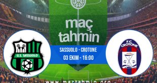 Sassuolo - Crotone İddaa Analizi ve Tahmini 03 Ekim 2020