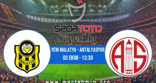 Yeni Malatya - Antalyaspor İddaa Analizi ve Tahmini 03 Ekim 2020