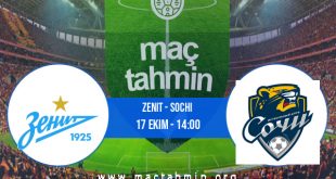 Zenit - Sochi İddaa Analizi ve Tahmini 17 Ekim 2020