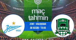 Zenit - Krasnodar İddaa Analizi ve Tahmini 08 Kasım 2020