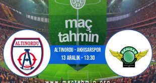 Altınordu - Akhisarspor İddaa Analizi ve Tahmini 13 Aralık 2020