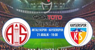 Antalyaspor - Kayserispor İddaa Analizi ve Tahmini 21 Aralık 2020