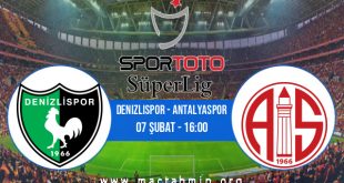 Denizlispor - Antalyaspor İddaa Analizi ve Tahmini 07 Şubat 2021