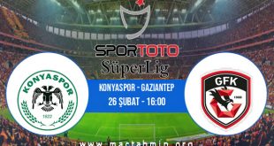 Konyaspor - Gaziantep İddaa Analizi ve Tahmini 26 Şubat 2021