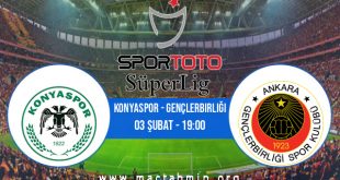 Konyaspor - Gençlerbirliği İddaa Analizi ve Tahmini 03 Şubat 2021