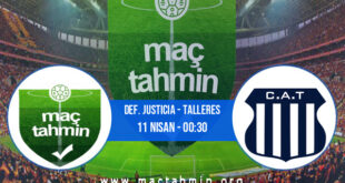 Def. Justicia - Talleres İddaa Analizi ve Tahmini 11 Nisan 2021