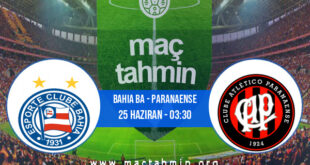 Bahia BA - Paranaense İddaa Analizi ve Tahmini 25 Haziran 2021