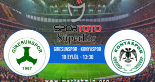 Giresunspor - Konyaspor İddaa Analizi ve Tahmini 19 Eylül 2021