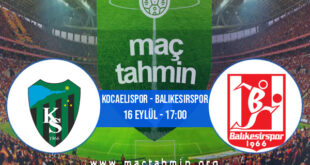 Kocaelispor - Balıkesirspor İddaa Analizi ve Tahmini 16 Eylül 2021