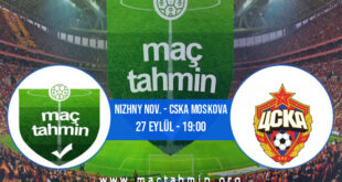 Nizhny Nov. - CSKA Moskova İddaa Analizi ve Tahmini 27 Eylül 2021