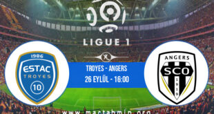 Troyes - Angers İddaa Analizi ve Tahmini 26 Eylül 2021