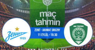 Zenit - Akhmat Grozny İddaa Analizi ve Tahmini 11 Eylül 2021