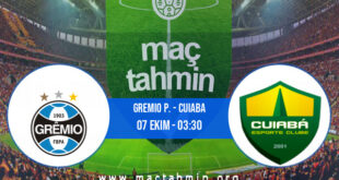 Gremio P. - Cuiaba İddaa Analizi ve Tahmini 07 Ekim 2021