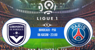 Bordeaux - PSG İddaa Analizi ve Tahmini 06 Kasım 2021