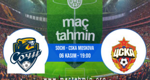 Sochi - CSKA Moskova İddaa Analizi ve Tahmini 06 Kasım 2021