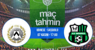 Udinese - Sassuolo İddaa Analizi ve Tahmini 07 Kasım 2021