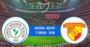 Rizespor - Göztepe İddaa Analizi ve Tahmini 11 Aralık 2021