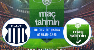 Talleres - Def. Justicia İddaa Analizi ve Tahmini 09 Nisan 2022