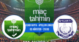 Maccabi Hayfa - Apollon Limassol İddaa Analizi ve Tahmini 03 Ağustos 2022