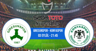 Giresunspor - Konyaspor İddaa Analizi ve Tahmini 03 Eylül 2022