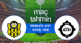 Yeni Malatya - Altay İddaa Analizi ve Tahmini 16 Eylül 2022