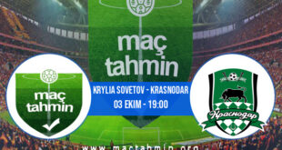 Krylia Sovetov - Krasnodar İddaa Analizi ve Tahmini 03 Ekim 2022