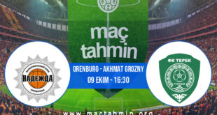 Orenburg - Akhmat Grozny İddaa Analizi ve Tahmini 09 Ekim 2022