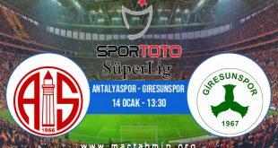 Antalyaspor - Giresunspor İddaa Analizi ve Tahmini 14 Ocak 2023