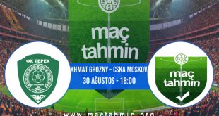 Akhmat Grozny - CSKA Moskova İddaa Analizi ve Tahmini 30 Ağustos 2020
