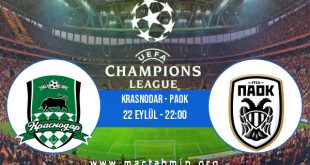 Krasnodar - PAOK İddaa Analizi ve Tahmini 22 Eylül 2020