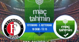 Feyenoord - S. Rotterdam İddaa Analizi ve Tahmini 18 Ekim 2020