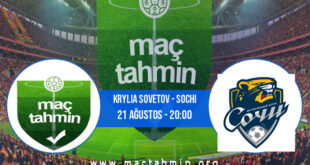 Krylia Sovetov - Sochi İddaa Analizi ve Tahmini 21 Ağustos 2021